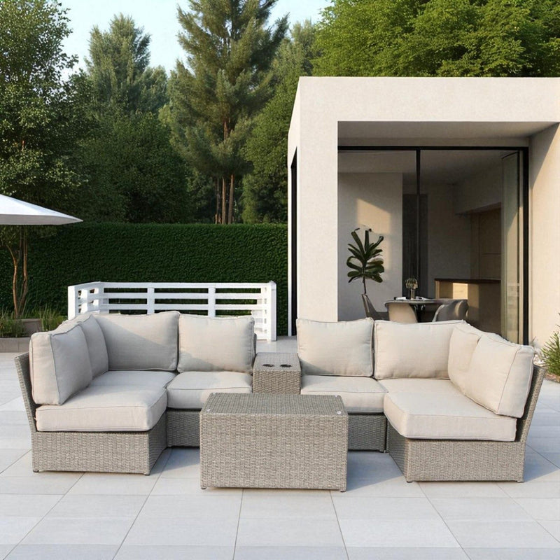 Stylish Modular Wicker Patio Seating Group - R&R Furniture Gallery (Fountain Valley, CA)