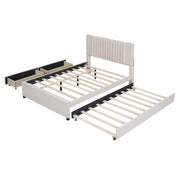 Upholstered Platform Bed With Drawers, Classic Headboard Design - R&R Furniture Gallery (Fountain Valley, CA)