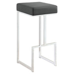 Upholstered Bar Stool With High-Shine Legs