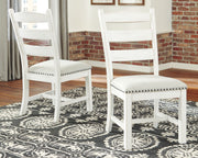 Valebeck - Dining UPH Side Chair (Set of 2) - Beige / White - R&R Furniture Gallery (Fountain Valley, CA)