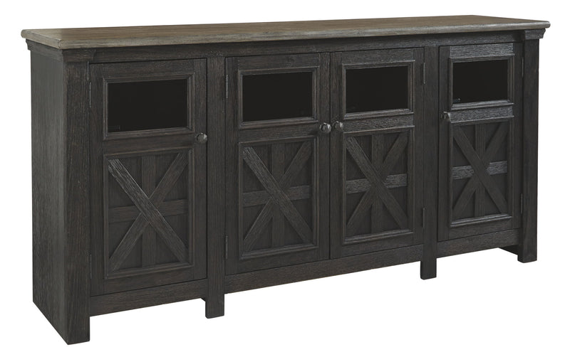 Tyler Creek - Extra Large TV Stand - Black / Gray - R&R Furniture Gallery (Fountain Valley, CA)