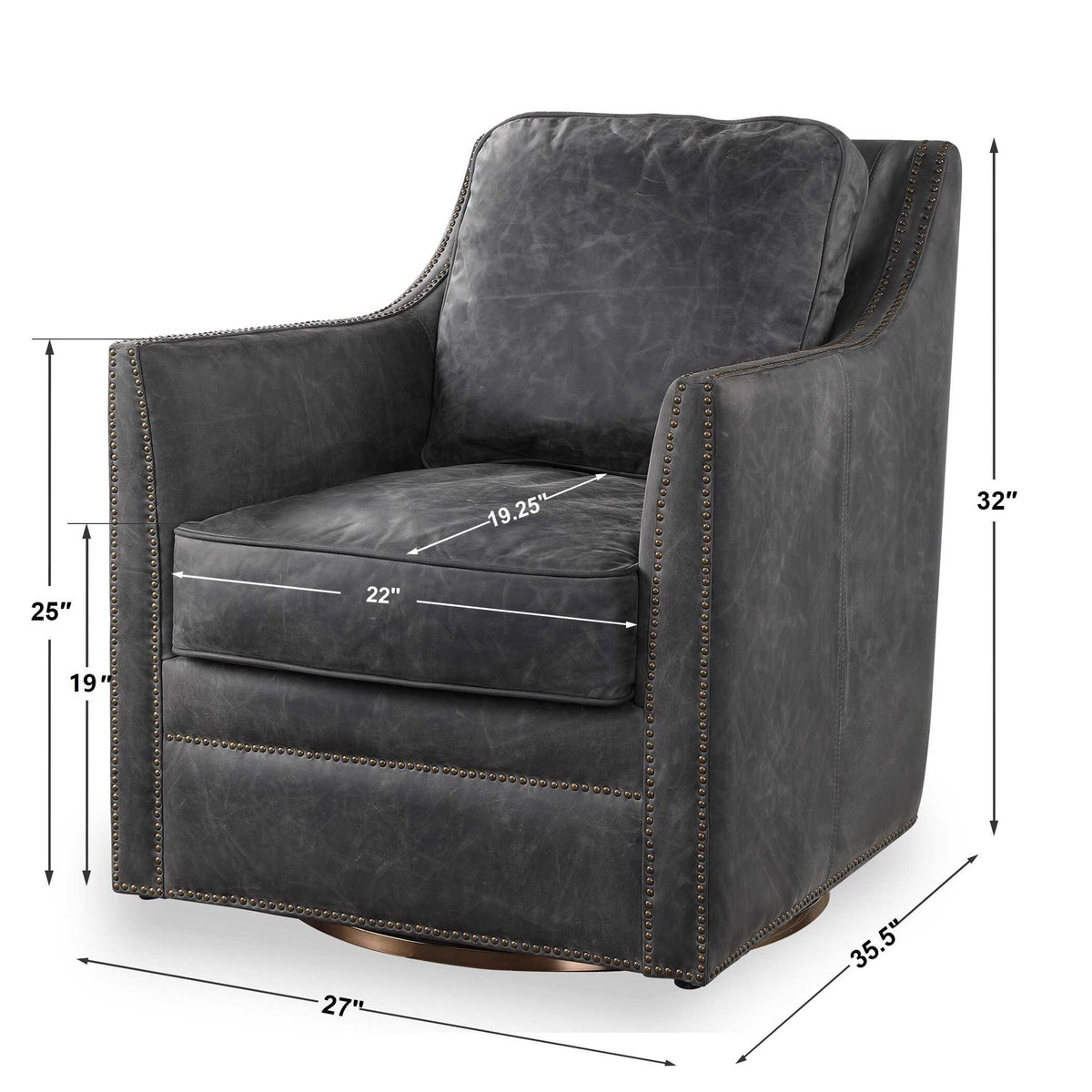Inclination - Swivel/Glider Chair - Charcoal Gray