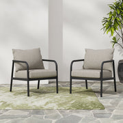 Leora - Modern Minimalist Round Tube Sofa Chair With Cushions - Beige / Black - R&R Furniture Gallery (Fountain Valley, CA)