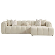 Beatrice - Modern Tufted Right Sectional Sofa - Ivory - R&R Furniture Gallery (Fountain Valley, CA)