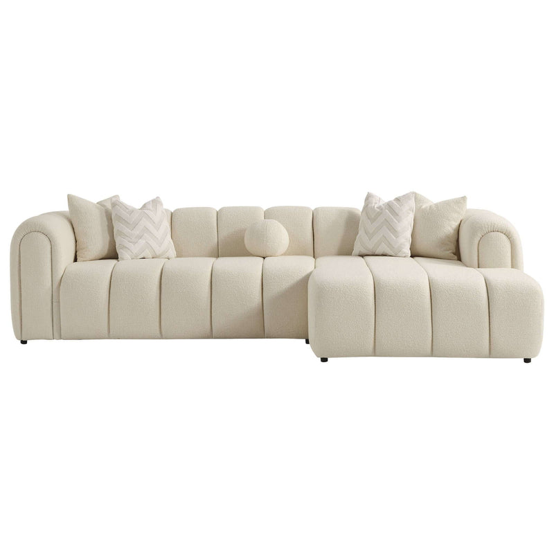 Beatrice - Modern Tufted Right Sectional Sofa - Ivory - R&R Furniture Gallery (Fountain Valley, CA)