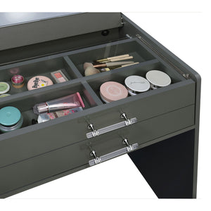 Ayuba - 3 Drawer Makeup Vanity Table With Mirror And Stool