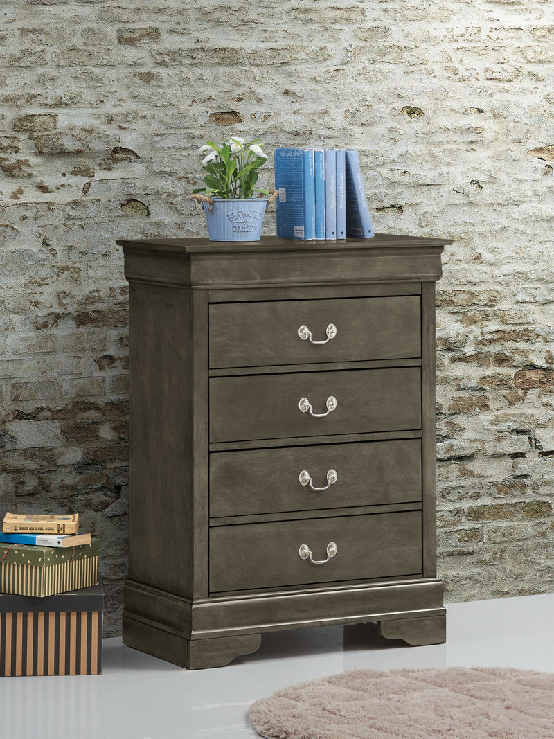 Elegant traditional style storage chest by Glory Furniture featuring ornate woodwork and classic accent chest design.