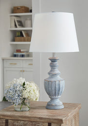 Cylerick - Terracotta Table Lamp - Antique Blue - R&R Furniture Gallery (Fountain Valley, CA)