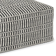Safford - Square Woven Outdoor / Indoor Pouf - Black / White - R&R Furniture Gallery (Fountain Valley, CA)