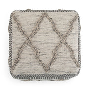 Simpli-Home Sweeney upholstered square pouf, accent furniture piece with plush fabric and modern design, ideal for living room decor