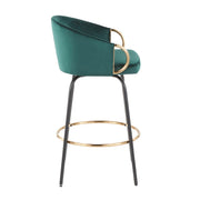 Set of two Lumi Source Claire contemporary glam counter stools with sleek design and modern metal legs.