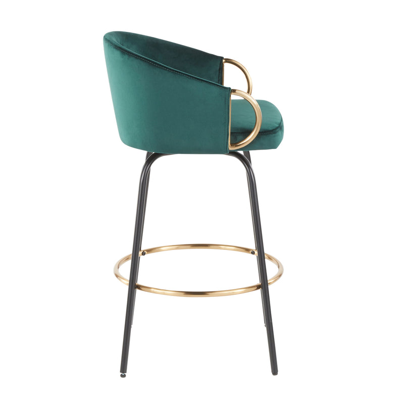 Set of two Lumi Source Claire contemporary glam counter stools with sleek design and modern metal legs.