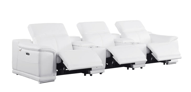 9762 - 5-Piece Modular Power Reclining Sofa And Loveseat Set With 3 Power Recliners In