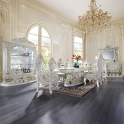 Adara - Side Chair (Set of 2) - Pearl White Synthetic Leather & Antique White - R&R Furniture Gallery (Fountain Valley, CA)