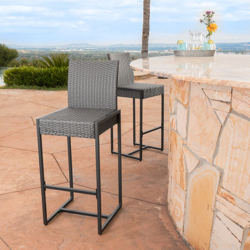 Outdoor Barstool With Hand Crafted Details (Set of 2) - R&R Furniture Gallery (Fountain Valley, CA)