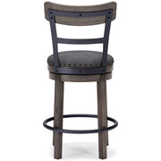 Caitbrook - UPH Swivel Barstool  - Gray - R&R Furniture Gallery (Fountain Valley, CA)