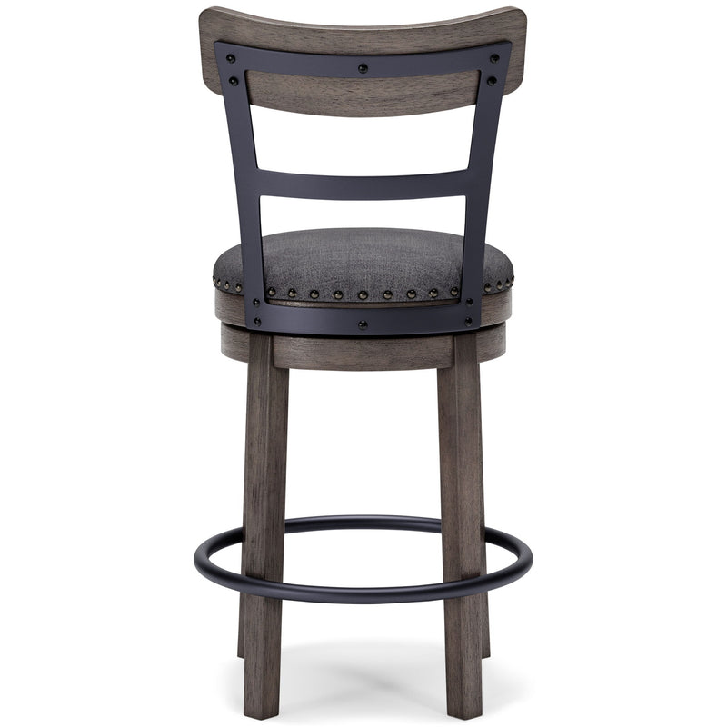Caitbrook - UPH Swivel Barstool  - Gray - R&R Furniture Gallery (Fountain Valley, CA)