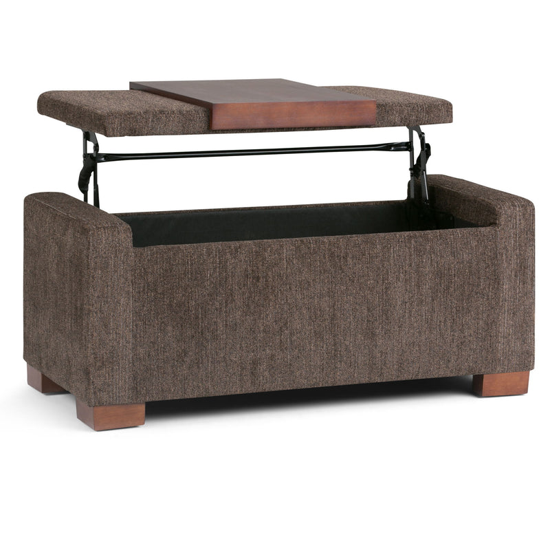 Bretton - Lift Top Storage Ottoman - Deep Umber Brown - R&R Furniture Gallery (Fountain Valley, CA)