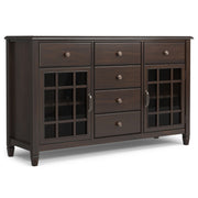 Connaught Sideboard Buffet with Glass-Front Cabinets & 6 Drawers — Vintage Style Dining Storage - R&R Furniture Gallery (Fountain Valley, CA)
