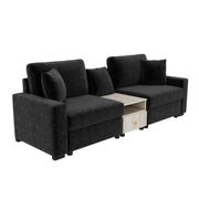 Noble House modular sofa couch with storage armrest and center console, stationary design in a modern living room setting.