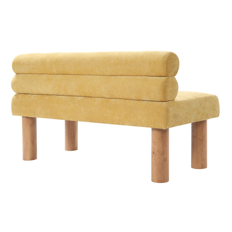 Noble House dining upholstered bench with cushioned seat and wooden legs, ideal for modern kitchen or dining room seating.