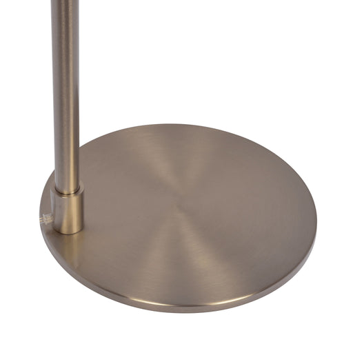 Serene - Floor Lamp With Rotary Switch Base Linen Shade - Brushed Nickel / White - R&R Furniture Gallery (Fountain Valley, CA)