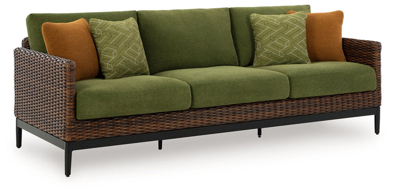 Horizon Hall - Sofa With Cushion - Brown / Green - R&R Furniture Gallery (Fountain Valley, CA)