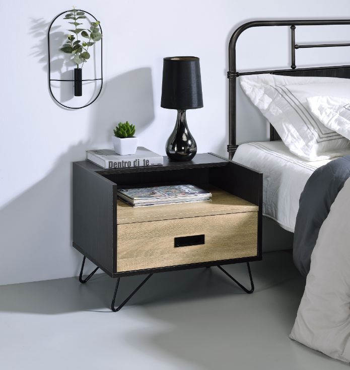 Melkree - Accent Table - Oak & Black - R&R Furniture Gallery (Fountain Valley, CA)