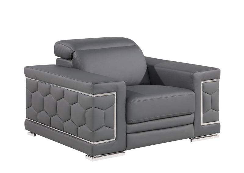 296 - Genuine Leather Chair - R&R Furniture Gallery (Fountain Valley, CA)