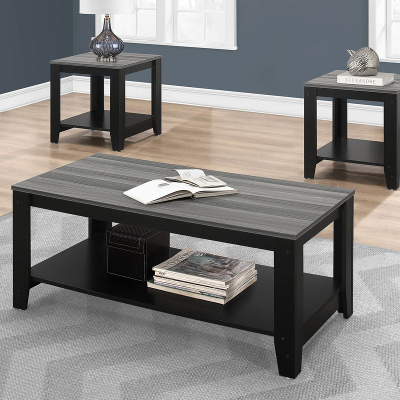 Table Set, Coffee, End, Side, Accent For Living Room Transitional (Set of 3) - Black - R&R Furniture Gallery (Fountain Valley, CA)
