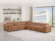 1224 - 7-Piece L-Shaped Sectional Sofa In With 4 Power Recliners & Power Headrests - R&R Furniture Gallery (Fountain Valley, CA)
