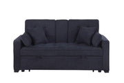 Cody II - 69.5"W Woven Fabric Convertible Sleeper Loveseat with Cup Holder - R&R Furniture Gallery (Fountain Valley, CA)