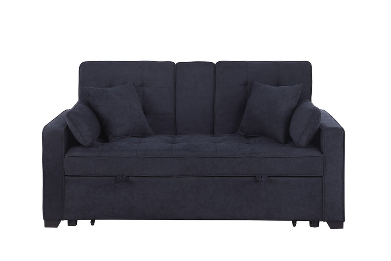 Cody II - 69.5"W Woven Fabric Convertible Sleeper Loveseat with Cup Holder - R&R Furniture Gallery (Fountain Valley, CA)