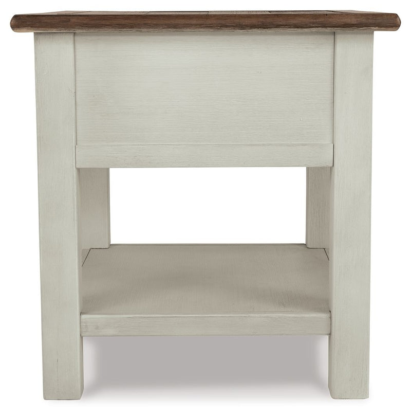 Bolanburg - Rectangular End Table - White / Brown / Beige - R&R Furniture Gallery (Fountain Valley, CA)