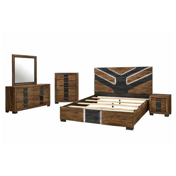 Prime - 5 Piece Bedroom Set With LED Headboard