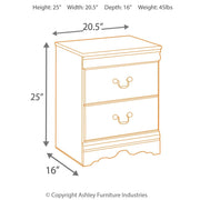 Huey Vineyard - Two Drawer Night Stand - Black - R&R Furniture Gallery (Fountain Valley, CA)