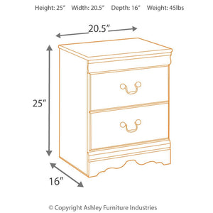 Huey Vineyard - Two Drawer Night Stand - Black - R&R Furniture Gallery (Fountain Valley, CA)