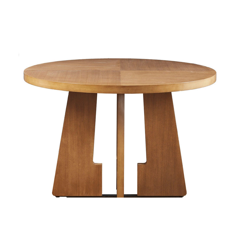Round Dining Table With Pecan Wood Veneer - Walnut - R&R Furniture Gallery (Fountain Valley, CA)