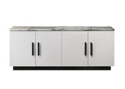 Matilda - Cabinet Console Table With White Faux Marble Top - White - R&R Furniture Gallery (Fountain Valley, CA)