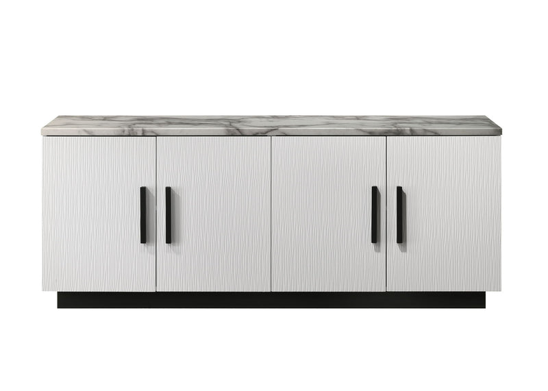 Matilda - Cabinet Console Table With White Faux Marble Top - White - R&R Furniture Gallery (Fountain Valley, CA)