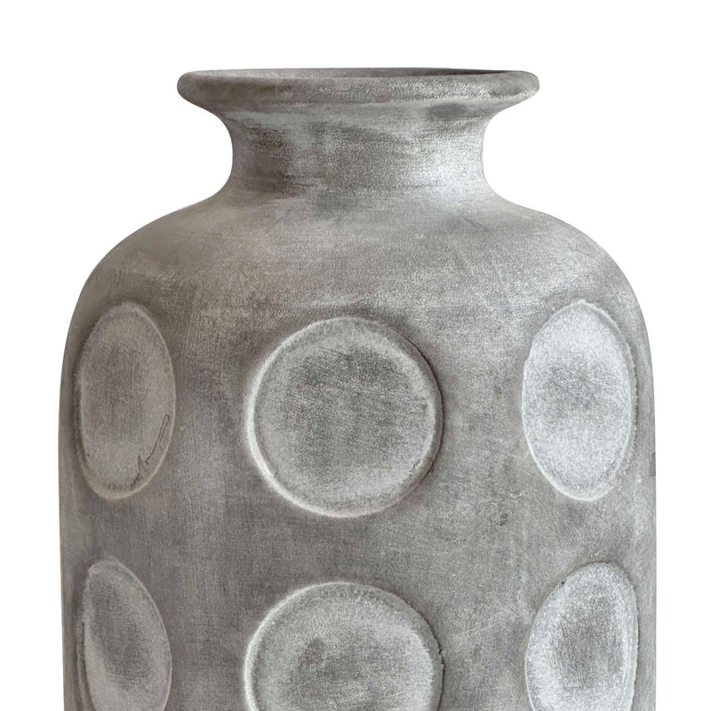 Earthenware - Aztec Tub Flower Vase - Gray - R&R Furniture Gallery (Fountain Valley, CA)