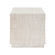 Chic Modern Mgo Cube Side Table With Fluted Design - Antique Brown - R&R Furniture Gallery (Fountain Valley, CA)