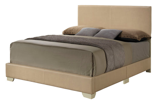 Upholstered platform bed by Glory Furniture with a modern, elegant design, featuring a plush headboard and soft fabric upholstery.