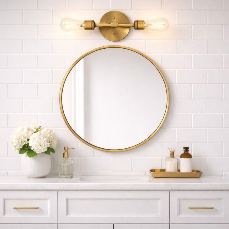 Reverie - Double Lights Bathroom Wall Sconce Over Mirror - Clear / Gold - R&R Furniture Gallery (Fountain Valley, CA)