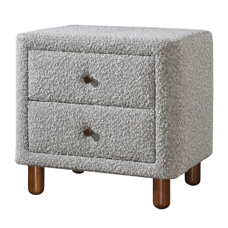 Cleo - Nightstand - Gray Boucle - R&R Furniture Gallery (Fountain Valley, CA)