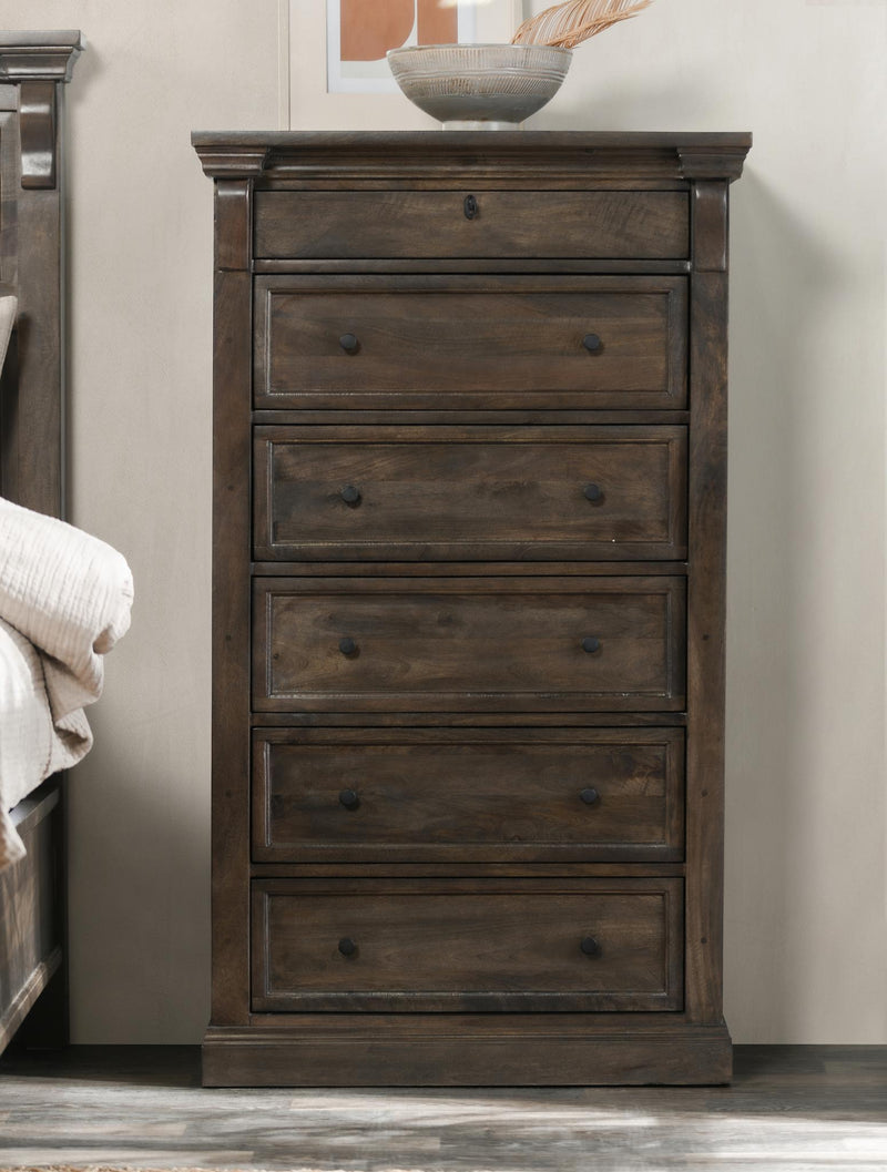 Adelaide - Wood 6 Drawer Chest - Cocoa Brown - R&R Furniture Gallery (Fountain Valley, CA)