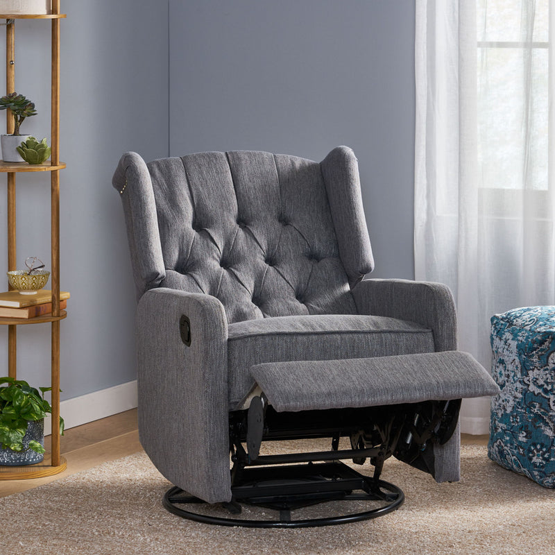 Classic Design, Manual Recliner Chair With 360 Degree Swivel - R&R Furniture Gallery (Fountain Valley, CA)