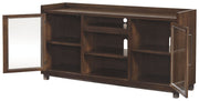 Starmore - XL TV Stand w/Fireplace Option - Brown - R&R Furniture Gallery (Fountain Valley, CA)