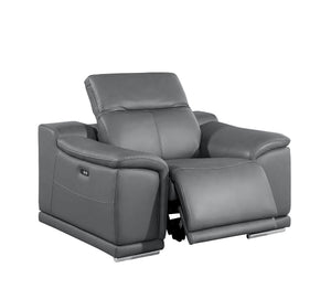 2679 - Power Reclining Sofa, Console Loveseat & Chair Set In Genuine Leather (6 Recliners)