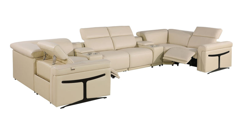 1126 - 8-Piece U-Shaped Sectional Sofa In With 2 Power Recliners & Power Headrests